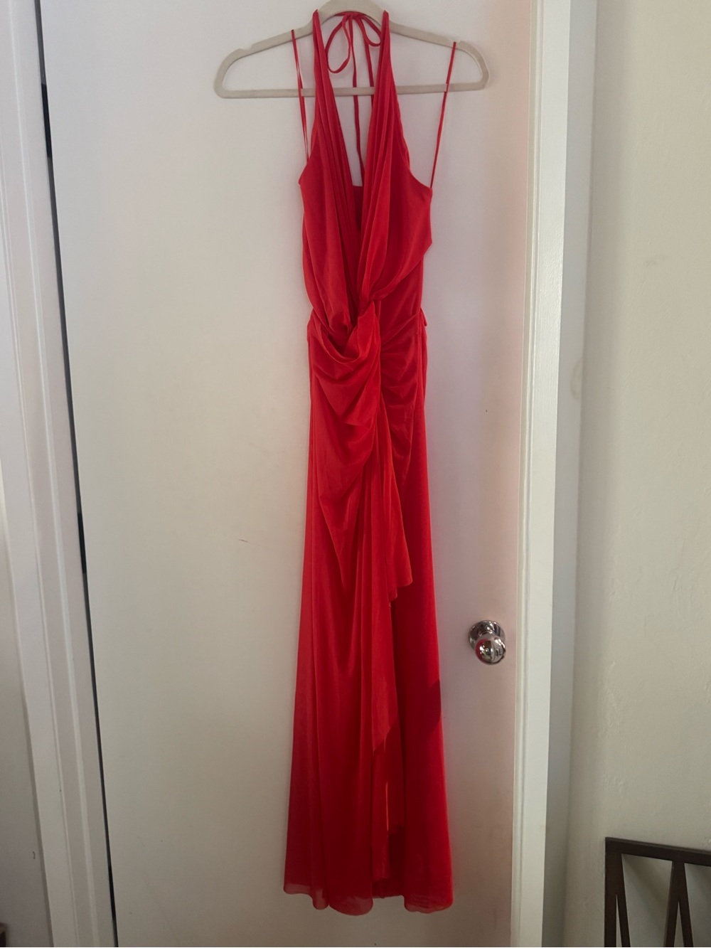 bec + bridge Red Draped Halter Maxi Dress new with tags